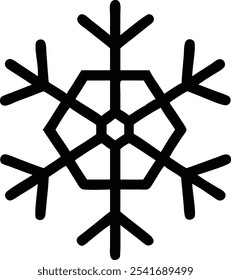 Vector de arte de la línea del copo de nieve - diseño minimalista del invierno. Vector hermoso del arte de la línea de un copo de nieve, capturando la elegancia del invierno en un estilo minimalista. Perfecto para diseños de vacaciones, decoración de temporada.
