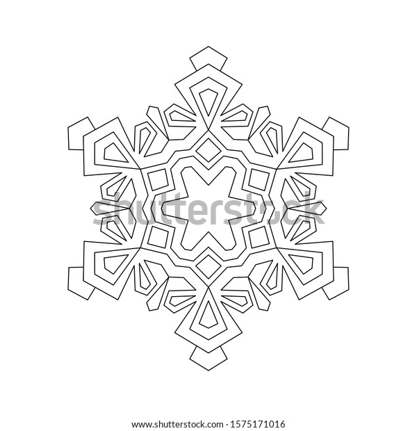 Snowflake Line Drawing Christmas Theme Vector Stock Vector (Royalty ...