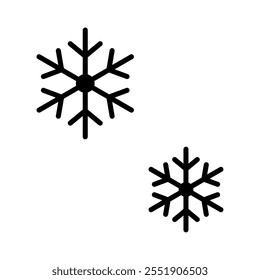 Línea de copo de nieve dibujo icono_línea ancho editable trazo