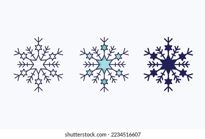 Snowflake line and glyph icon, vector illustration