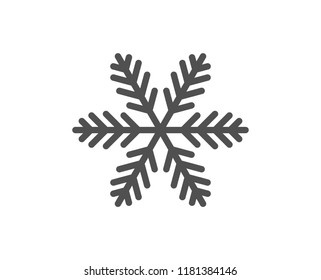 Snowflake line icon. Christmas snow sign. Winter or cold symbol. Quality design element. Classic style snowflake. Editable stroke. Vector