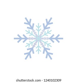 snowflake line icon flat design