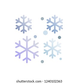 snowflake line icon flat design