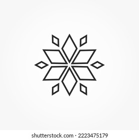Schneeflocken Linie Symbol geometrische Form. Vektorgrafik.