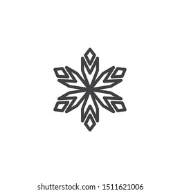 Snowflake line icon. linear style sign for mobile concept and web design. Snow flake outline vector icon. Symbol, logo illustration. Vector graphics