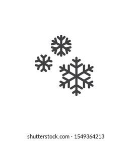 Icono de línea de copo de nieve. signo de estilo lineal para concepto móvil y diseño web. La nieve hace flaquear el icono del vector de contorno. Símbolo invernal, ilustración del logotipo. Gráficos vectoriales