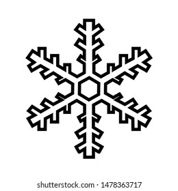 Snowflake line icon, logo isolated on white background