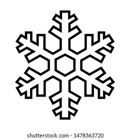 Snowflake line icon, logo isolated on white background