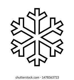 Snowflake line icon, logo isolated on white background