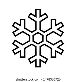 Snowflake line icon, logo isolated on white background