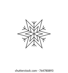 snowflake line icon on white background