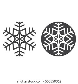 Snowflake line icon, outline and filled vector sign, linear and full pictogram isolated on white. Cold symbol, logo illustration