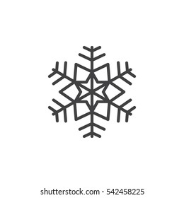 Snowflake line icon, outline vector sign, linear pictogram isolated on white. Cold symbol, logo illustration