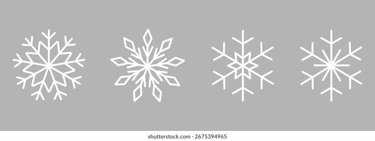 snowflake line icon. snowflake icon set.