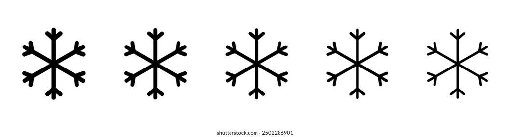 Snowflake line icon. snow icon isolated on white background. Symbol of winter, frozen icon.