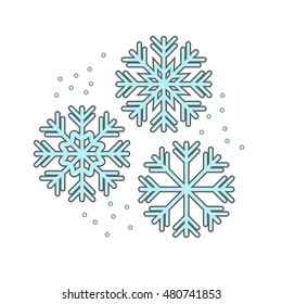 Snowflake line icon vector
