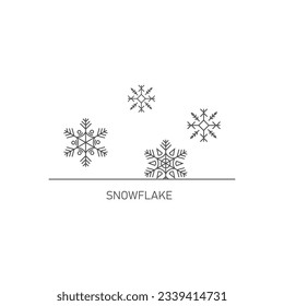 Snowflake Line Symbol Vektordesign.