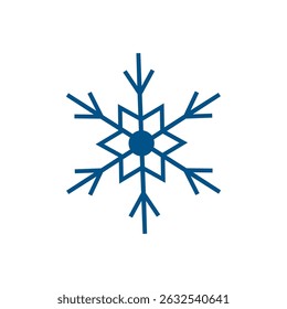 Schneeflocke, Linie, Symbol, Vektor auf weißem Hintergrund