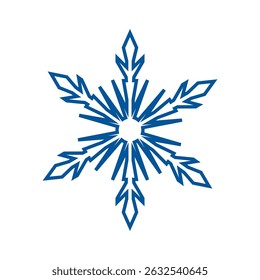Schneeflocke, Linie, Symbol, Vektor auf weißem Hintergrund