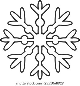 Snowflake line icon. Winter cold season symbol