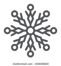Snowflake line icon. winter and ice, snow sign, vector graphics, a linear pattern on a white background, eps 10.