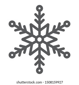 Snowflake line icon, winter and ice, snow sign, vector graphics, a linear pattern on a white background, eps 10.