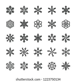 Snowflake Line Icons Collection 