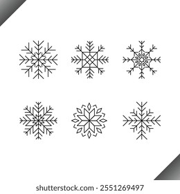 Imagen de Vector de icono de logotipo de línea de copo de nieve