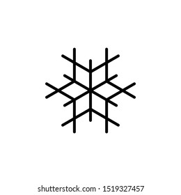 Snowflake line thin icon on white background. Vector illustration eps10.