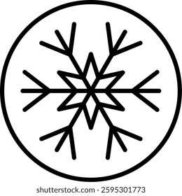 Snowflake Line Vector Icon Design