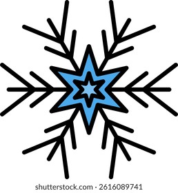 Snowflake Line Vector Icon Design