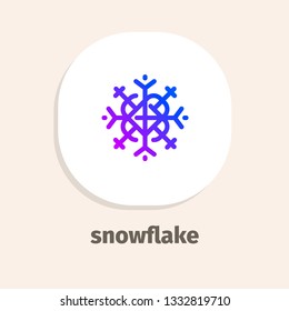 Snowflake line vector illustrations icons for web and mobile applications
