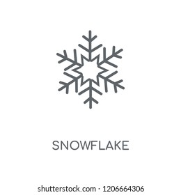 Snowflake linear icon. Snowflake concept stroke symbol design. Thin graphic elements vector illustration, outline pattern on a white background, eps 10.