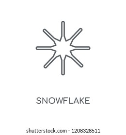 Snowflake linear icon. Snowflake concept stroke symbol design. Thin graphic elements vector illustration, outline pattern on a white background, eps 10.