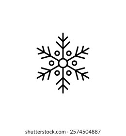 Snowflake linear icon. Thin line customizable illustration. Contour symbol. Vector isolated outline drawing. Editable stroke