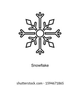 Snowflake linear icon vector on white background. Black icon illustration