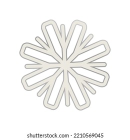 Snowflake linear. Isolated on white background. Vector illustration. For greeting card, invitation, tag. Christmas.