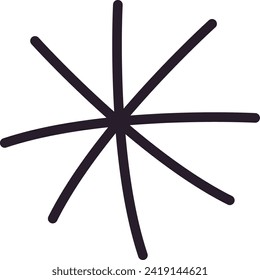 Ilustración del vector de Doodle en línea con copo de nieve