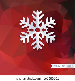 snowflake logo abstract vector geometric background with paper snowflake christmas card snowflake logo line white star abstract background scene digital red new modern christmas site business flooring