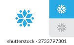 Snowflake Logo with Creative Concept Idea Vector Design