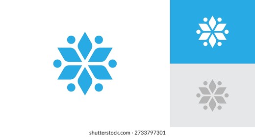 Snowflake Logo with Creative Concept Idea Vector Design