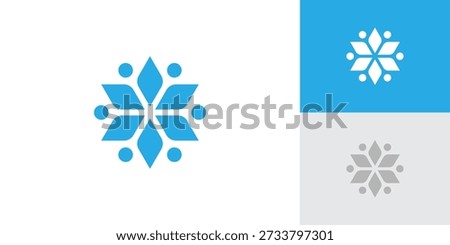 Snowflake Logo with Creative Concept Idea Vector Design