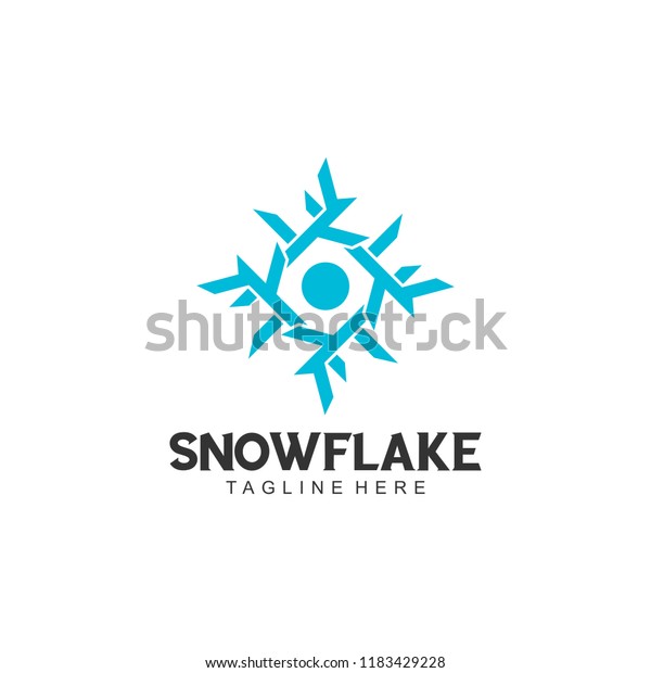 Snowflake Logo Design Stock Vector Royalty Free 1183429228