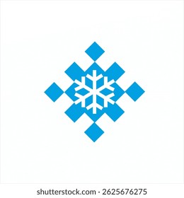 Snowflake logo design with checkered pattern.