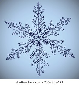 Snowflake, logo or design element. Hand-drawn vector illustration for your holiday design.