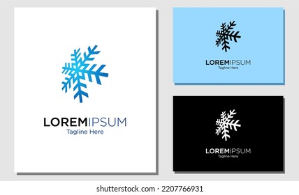 Símbolo de diseño del logo de Snowflake. Para sus logotipos empresariales, ilustración vectorial