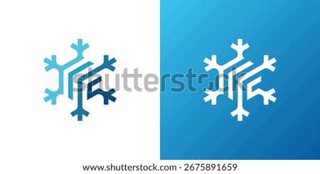 Snowflake logo in elegant and minimalist line concept, nice design for any business and company.