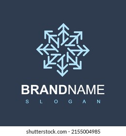 Snowflake Logo For Frozen Product, Technology And Cooler