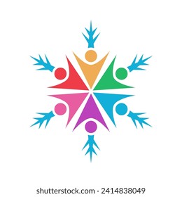 Snowflake logo icon design illustration