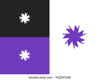 Snowflake logo with letter N in a circle. Abstract construction business symbol of company identity Logotype. Concept vector icons. Brand sign